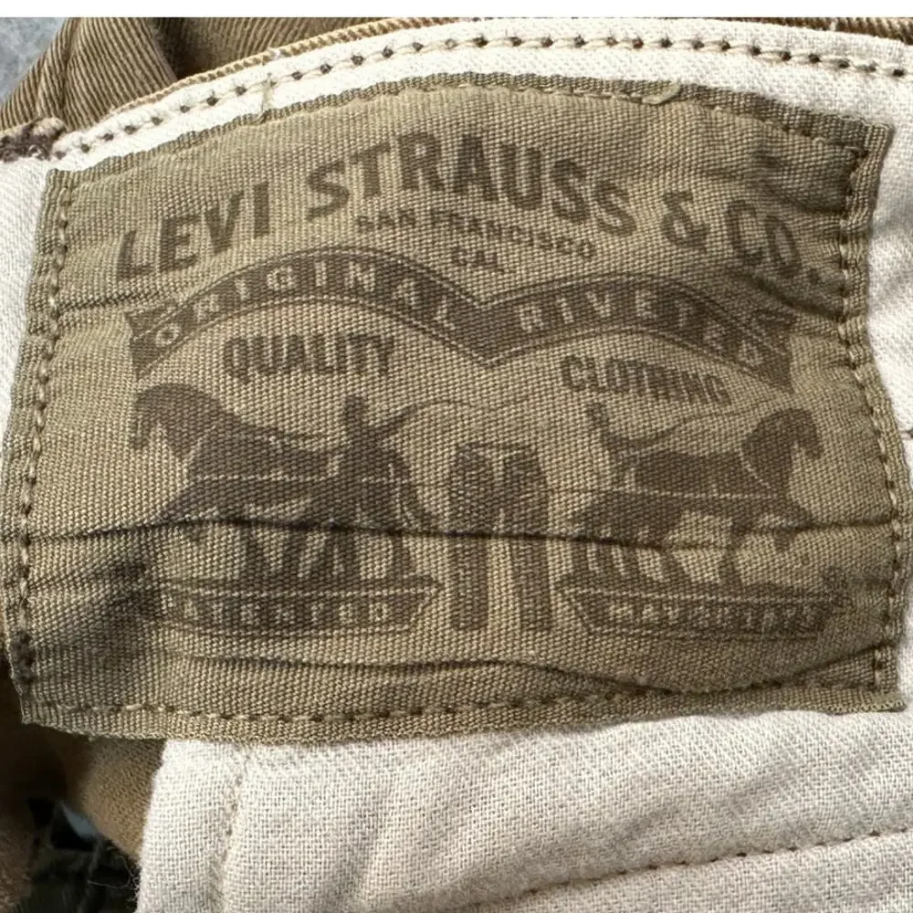 Levi's Utility Cargo Shorts W40 Brown Cotton Multi Pocket Flat Front
